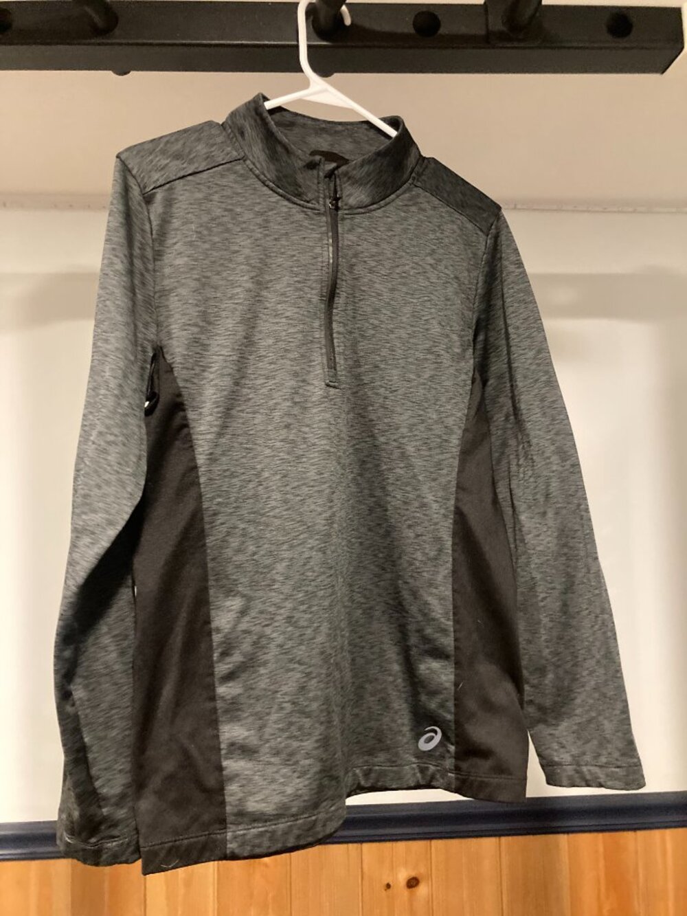 ASICS Sport‎ Quarter Zip Pullover Athletic Shirt Motion Dry Tech Gray - Size S